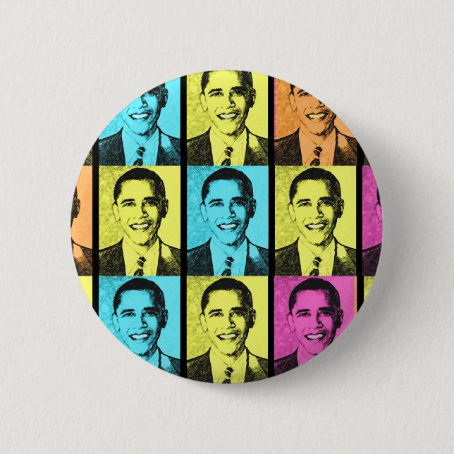 PRESIDENT BARACK OBAMA . PINBACK BUTTON (Front)