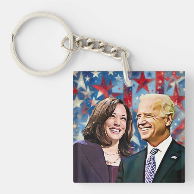 President Biden and VP Harris 2024 Election Keychain (Front)