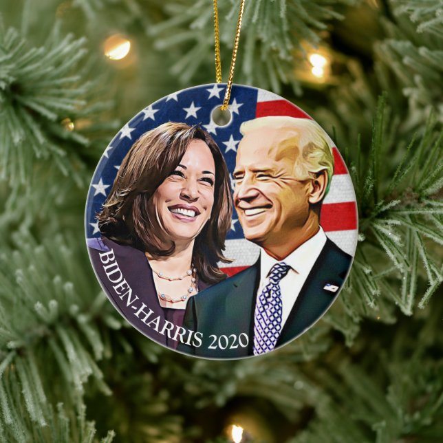 President Biden and VP Harris Keepsake Ceramic Ornament (Tree)
