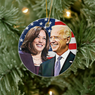 President Biden and VP Harris Keepsake Ceramic Ornament
