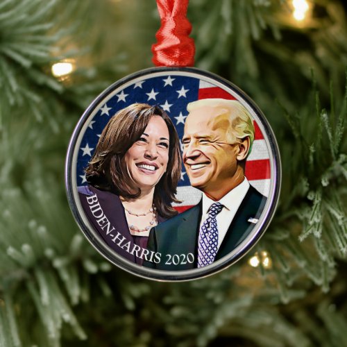 President Biden and VP Harris Keepsake Metal Ornament