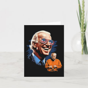 President Biden Laughing Trump To Jail Tee Anti-tr Card
