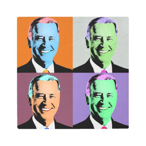 President Biden Pop Art Orange Grey Brown