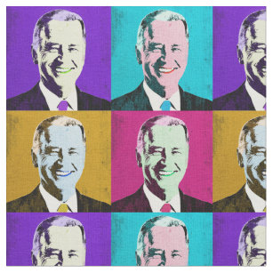 President Biden Pop Art (Purple, Blue, Yellow,) Fabric