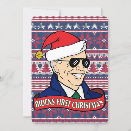 President Bidens First Xmas Funny Flat Christmas Holiday Card