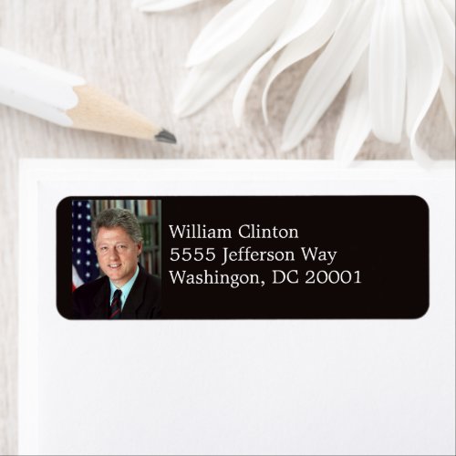 President Bill Clinton Official Portrait Address Label