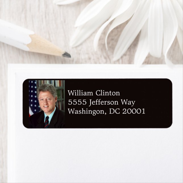 President Bill Clinton Official Portrait Address Label (Insitu)