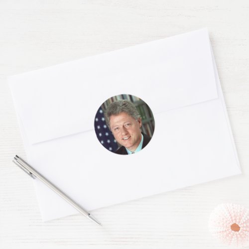 President Bill Clinton Official Portrait Classic Round Sticker