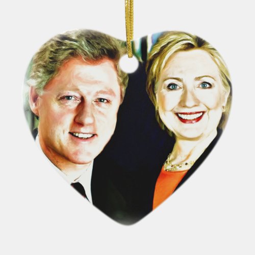 President Bill Clinton  President Hillary Clinton Ceramic Ornament