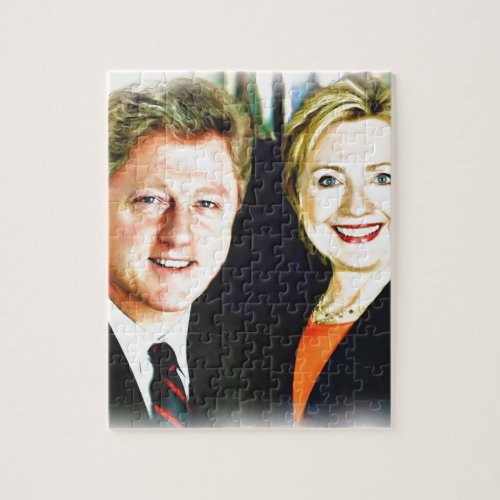 President Bill Clinton  President Hillary Clinton Jigsaw Puzzle