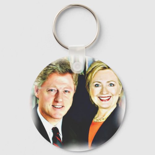 President Bill Clinton  President Hillary Clinton Keychain