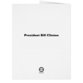 President Bill Clinton White House Photo (Back)