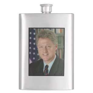 President Bill Clinton White House Photo Flask