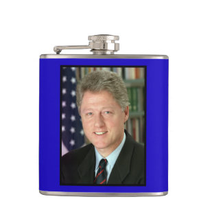 President Bill Clinton White House Photo Flask