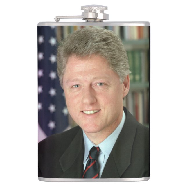 President Bill Clinton White House Photo Flask (Front)