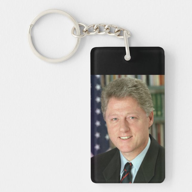 President Bill Clinton White House Photo Keychain (Front)