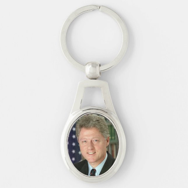 President Bill Clinton White House Photo Keychain (Front)