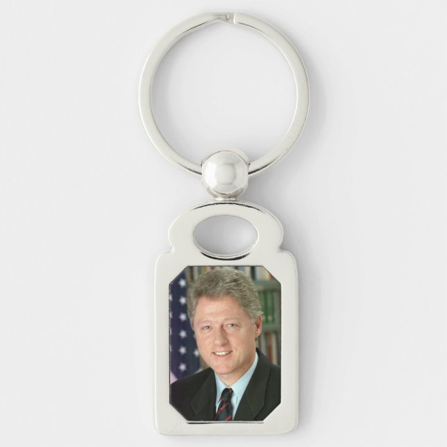 President Bill Clinton White House Photo Keychain (Front)