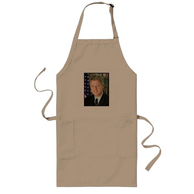 President Bill Clinton White House Photo Long Apron (Front)