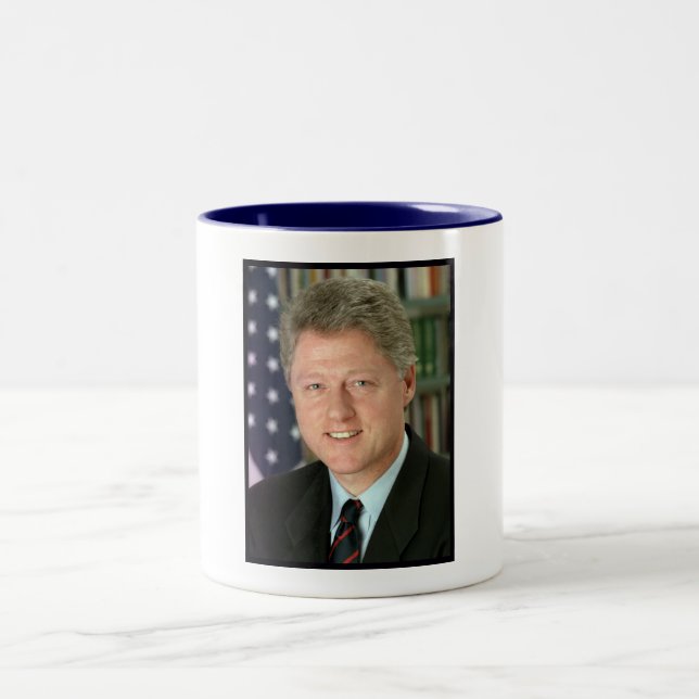 President Bill Clinton White House Photo Two-Tone Coffee Mug (Center)