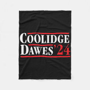 President Calvin Coolidge 1924 - Retro 4th Of July Fleece Blanket