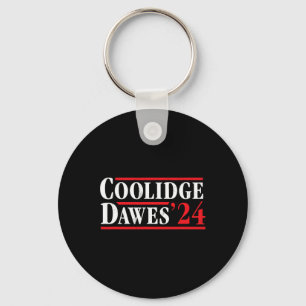 President Calvin Coolidge 1924 - Retro 4th Of July Keychain