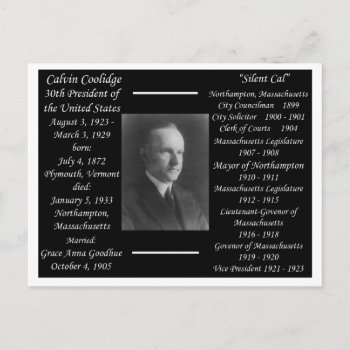 President Calvin Coolidge Postcard by archemedes at Zazzle