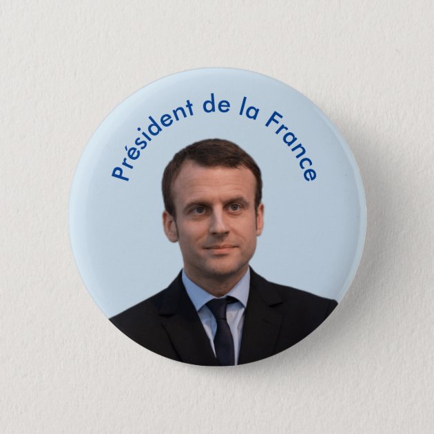 Emmanuel Macron Portrait Officiel Badge 38mm Button Pin 