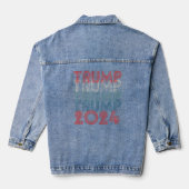 President Donald J. Trump 2024 Retro Letters Denim Jacket (Back)