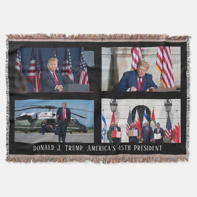 President Donald J. Trump 45th President Throw Blanket (Front)