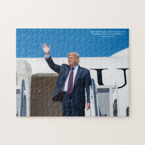 President Donald J Trump Airplane Photo Jigsaw Puzzle