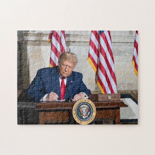 President Donald J. Trump at Desk Jigsaw Puzzle (Horizontal)