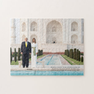 President Donald J. Trump at Taj Mahal India Jigsaw Puzzle