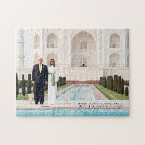 President Donald J Trump at Taj Mahal India Jigsaw Puzzle