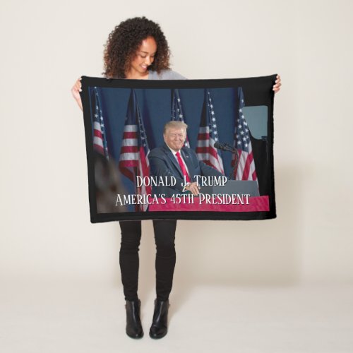 President Donald J Trump Mt Rushmore Speech Fleece Blanket