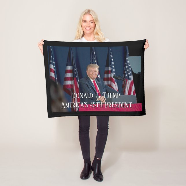 President Donald J. Trump Mt Rushmore Speech Fleece Blanket (In Situ)