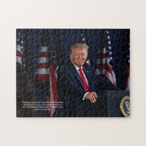 President Donald J Trump Mt Rushmore Speech Photo Jigsaw Puzzle