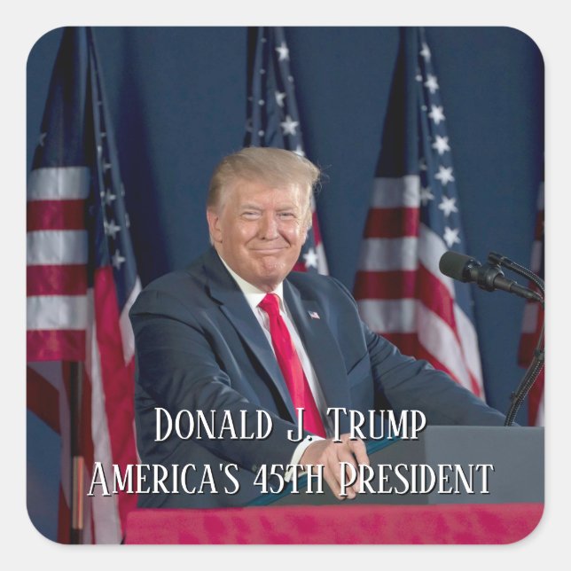 President Donald J. Trump Mt Rushmore Speech Square Sticker (Front)