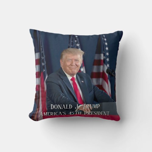 President Donald J Trump Mt Rushmore Speech Throw Pillow