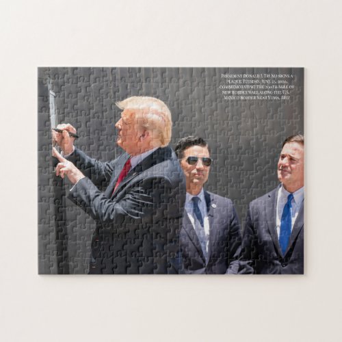 President Donald J Trump Signs Border Wall Photo Jigsaw Puzzle