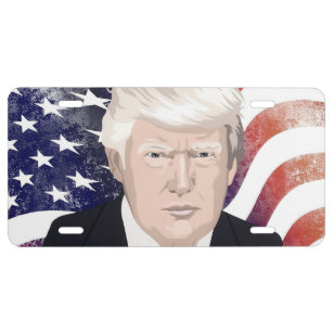 President Donald John Trump USA flag 45th License Plate