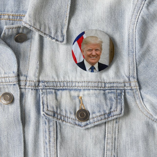 President Donald Trump 2017 Official Portrait Button (In Situ)