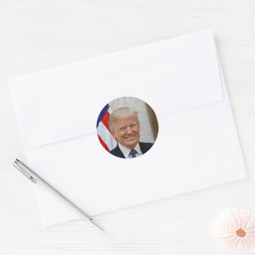 President Donald Trump 2017 Official Portrait Classic Round Sticker