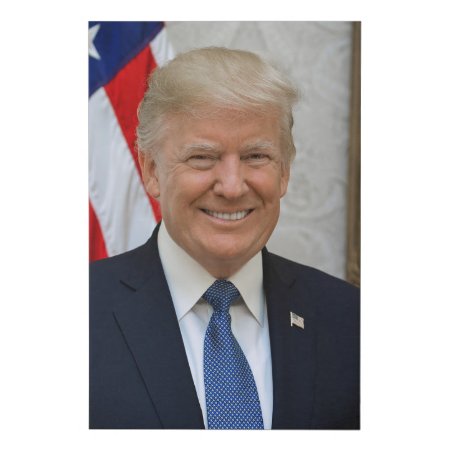 President Donald Trump 2017 Official Portrait Faux Canvas Print