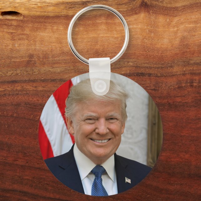 President Donald Trump 2017 Official Portrait Keychain Zazzle