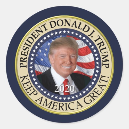 President Donald Trump 2020 Keep America Great Classic Round Sticker