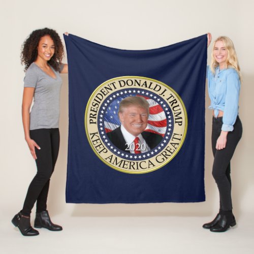 President Donald Trump 2020 Keep America Great Fleece Blanket