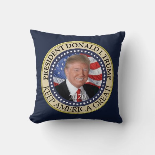 President Donald Trump 2020 Keep America Great Throw Pillow