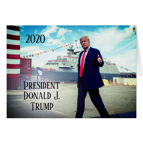 President Donald Trump 2020 Thumbs Up Naval Ship