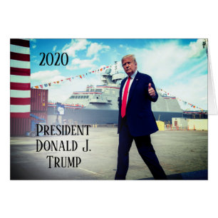 President Donald Trump 2020 Thumbs Up Naval Ship Cards